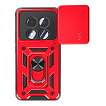 Mayaxess Coque pour Redmi Note 15 Pro 5G avec Cache Caméra Coulissante / Bague Magnétique Rouge