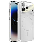 Avizar Coque pour iPhone 14 Pro Max Compatible MagSafe Finition AG Glass Mate Argent