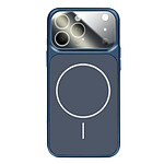 Avizar Coque pour iPhone 14 Pro Compatible MagSafe Finition AG Glass Mate Bleu nuit