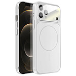 Avizar Coque pour iPhone 12 Pro Max Compatible MagSafe Finition AG Glass Mate Argent