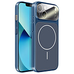 Avizar Coque pour iPhone 13 Compatible MagSafe Finition AG Glass Mate Bleu nuit
