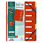 EXACOMPTA Trieur Harmonika, A4, 7 compartiments, rouge x 8