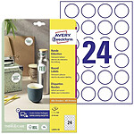 AVERY Étiquettes rondes L3415-10 (240 sur 10 feuilles à imprimer, autocollantes, Ø 40 mm, A4 AVERY Étiquettes rondes L3415-10 (240 sur 10 feuilles à imprimer, autocollantes, Ø 40 mm, A4