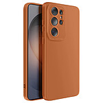 Avizar Coque pour Galaxy S26 Ultra en Silicone Souple avec Renfort Bloc Caméra Marron