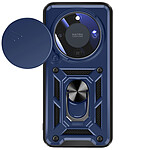 Mayaxess Coque pour Honor Magic 8 Lite avec Cache Caméra Coulissante et Bague Magnétique Bleu nuit