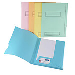 FAST Lot de 50 Sous Dossiers 2 Rabats A4 Kraft 180g A4 Assorti Pastel