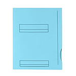 FAST Lot de 50 Sous Dossiers 2 Rabats A4 Kraft 180g A4 BLEU PASTEL