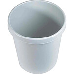 HELIT Corbeille à papier en plastique, rond, 45 litres, gris
