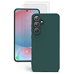 Evetane Coque Samsung Galaxy S24 FE Silicone Liquide Verte + 2 Vitres en Verre Trempé Protection écran Evetane Coque Samsung Galaxy S24 FE Silicone Liquide Verte + 2 Vitres en Verre Trempé Protection écran