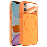 Avizar Coque pour iPhone 11 Compatible MagSafe Finition AG Glass Mate Orange