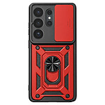 Mayaxess Coque pour Galaxy S26 Ultra avec Cache Caméra Coulissante et Bague Magnétique Rouge