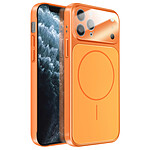 Avizar Coque pour iPhone 11 Pro Max Compatible MagSafe Finition AG Glass Mate Orange