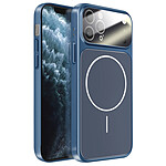 Avizar Coque pour iPhone 11 Pro Max Compatible MagSafe Finition AG Glass Mate Bleu nuit