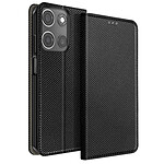 Mayaxess Étui pour Moto G17 Effet Strié avec Porte-carte et Fonction Stand Noir