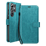 Mayaxess Étui Portefeuille pour Galaxy S26 Ultra avec Dragonne et Fonction Stand Turquoise Mayaxess Étui Portefeuille pour Galaxy S26 Ultra avec Dragonne et Fonction Stand Turquoise