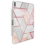 Avizar Étui Clapet pour iPad Air 13 M4 2026 Antichoc avec Support Vidéo au Design Marbré Blanc / Rose