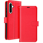 Mayaxess Étui Portefeuille pour Galaxy A37 avec Dragonne et Fonction Stand Rouge