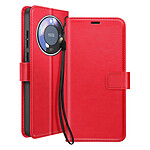 Mayaxess Étui Portefeuille pour Honor Magic 8 Lite avec Dragonne et Fonction Stand Rouge Mayaxess Étui Portefeuille pour Honor Magic 8 Lite avec Dragonne et Fonction Stand Rouge