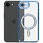 Avizar Coque pour iPhone 17e Compatible MagSafe avec Contour Strassé Bleu