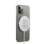 Mayaxess Chargeur Magsafe Magnétique 15W pour iPhone 15 Pro Blanc