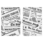 akashi Housse Folio Akashi Universelle Tablettes 7'' à 8" - Modèle Newspapers Blanc