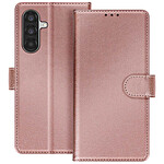 Avizar Étui Portefeuille pour Galaxy A37 Série Chesterfield avec Fonction Support Rose champagne