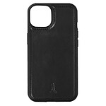 akashi Coque iPhone 13 Pro Max Rigide Cuir Véritable Finition Surpiquée Akashi Noir