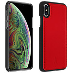 akashi Coque Apple iPhone X / XS Protection Rigide Cuir Véritable Akashi Rouge