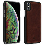 akashi Coque Apple iPhone X / XS Protection Rigide Cuir Véritable Akashi Marron