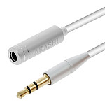 akashi Câble Audio Jack 3.5mm Mâle-Femelle Auxiliaire Universel 1m Akashi Blanc