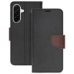 Avizar Étui Portefeuille pour Galaxy A37 en Similicuir Saffiano avec Support Vidéo Noir