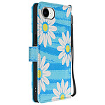 Avizar Étui Portefeuille pour iPhone 17e Motif Marguerite avec Support et Dragonne