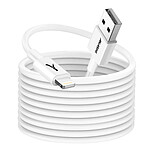Akashi Câble USB vers iPhone Lightning Charge et Synchronisation 3m Blanc