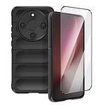 Avizar Coque et Verre Trempé pour Honor Magic 8 Lite Souple Antichoc Renforcé Noir transparent