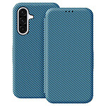 Avizar Étui pour Galaxy A37 Effet Carbone avec Porte-carte Anti RFID Bleu