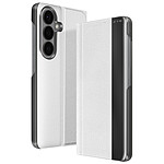 Avizar Étui Clapet pour Galaxy S26 Conception Bi-matière Ultra Fin avec Support Vidéo Argent