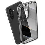 Avizar Coque pour Galaxy A57 Bi-matière avec Grips Anti-dérapants et Coins Renforcés Noir transparent