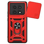 Mayaxess Coque Anneau pour Redmi Note 15 5G avec Cache Caméra Coulissant Rouge