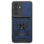 Avizar Coque pour Galaxy S26 Plus avec Bague Support et Cache Caméra Coulissant Bleu