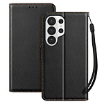 Avizar Étui Portefeuille pour Galaxy S26 Ultra avec Dragonne et Fonction Support Vidéo Noir