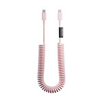 Native Union Câble USB-C vers USB-C 60W Spiralé 2.4m Série POP Charge Rapide Rose