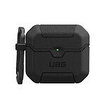UAG Coque pour AirPods 4 Renforcée Antichocs Effet Grainé avec Mousqueton Noir