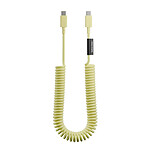 Native Union Câble USB-C vers USB-C 60W Spiralé 2.4m Série POP Charge Rapide Jaune