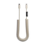Native Union Câble USB-C vers USB-C 60W Spiralé 2.4m Série POP Charge Rapide Beige