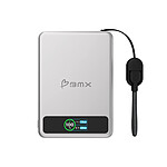BMX Batterie Externe MagSafe SolidSafe 5000mAh Qi2 15W avec Écran LCD et Câble USB-C Argent