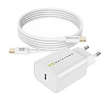 Mayaxess Chargeur Secteur pour Galaxy S24 20W + Câble USB-C 1m Blanc