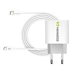 Mayaxess Chargeur Secteur pour Galaxy S23 Fe 20W + Câble USB-C 1m Blanc