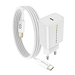 Mayaxess Chargeur Secteur pour Galaxy S22 Plus 20W + Câble USB-C 1m Blanc
