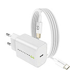 Mayaxess Chargeur Secteur pour Galaxy S21 Fe 20W + Câble USB-C 1m Blanc