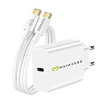 Mayaxess Chargeur Secteur pour Galaxy S26 Plus 20W + Câble USB-C 1m Blanc